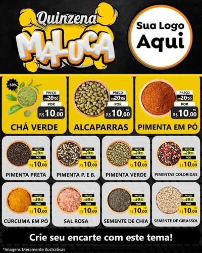 Modelo de Rede Social para Feed Instagram com o tema Quinzena Maluca para Produtos Naturais