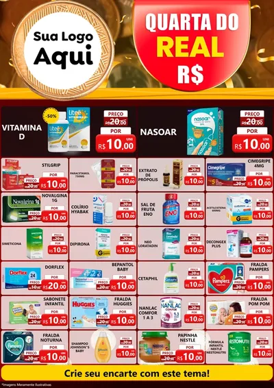 Modelo de Encarte para Encarte A4 Vertical com o tema Quarta do Real para Farmácia