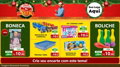 Modelo de TV para TV Horizontal com o tema Promoção de Natal para Brinquedos