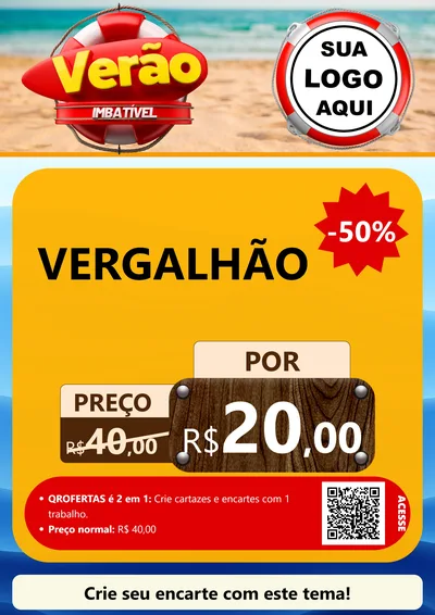 Modelo de Cartaz para Cartaz A4 Vertical com o tema Verão Imbatível para Ferragens