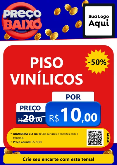 Modelo de Cartaz para Cartaz A4 Vertical com o tema Preço Baixo para Material para Construção