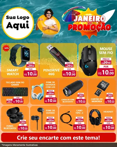 Modelo de Rede Social para Feed Instagram com o tema Janeiro de Promoção para Informática