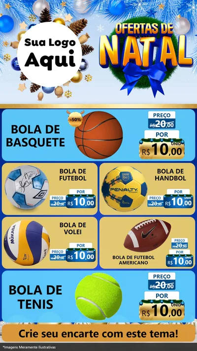 Modelo de TV para TV Vertical com o tema Ofertas de Natal para Artigos Esportivos