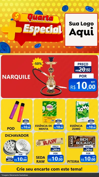 Modelo de Rede Social para Stories com o tema Quarta Mais Especial para Tabacaria