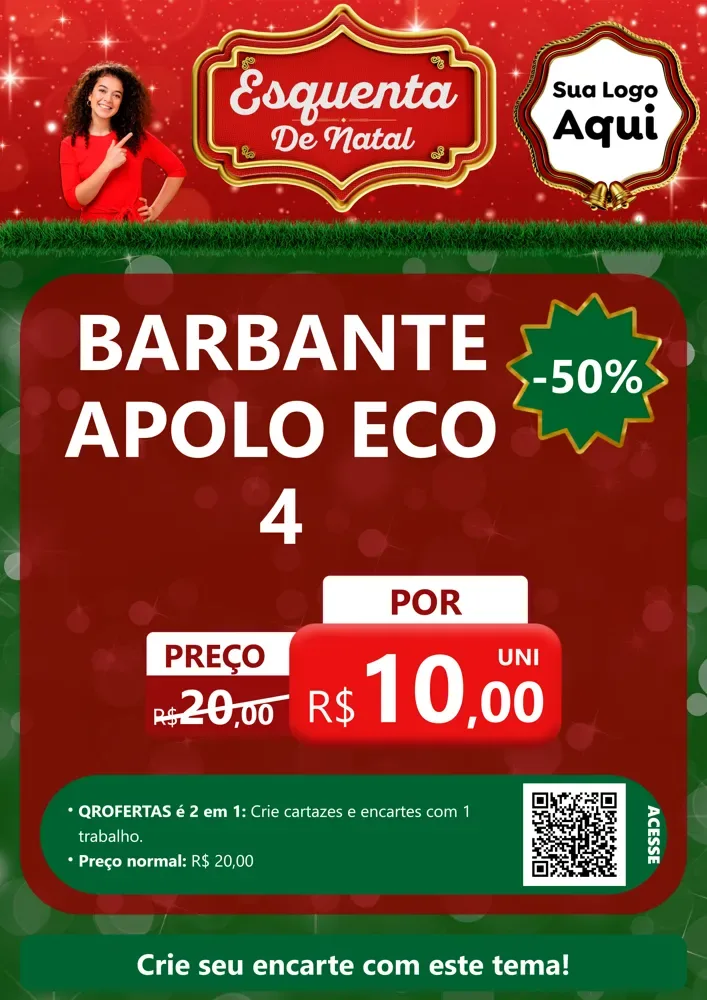 Modelo de Cartaz para Cartaz A4 Vertical com o tema Esquenta de Natal para Armarinho e Aviamentos