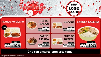 Modelo de TV para TV Horizontal com o tema Promoção de Aniversário - 9 Anos para Restaurante