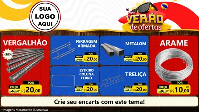Modelo de TV para TV Horizontal com o tema Super Verão de Ofertas para Ferragens