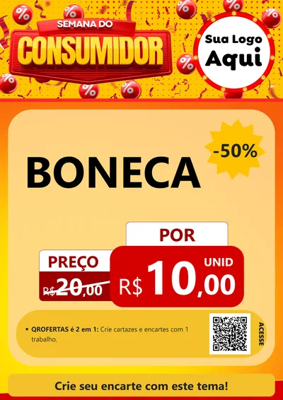 Modelo de Cartaz para Cartaz A4 Vertical com o tema Semana do Consumidor para Brinquedos
