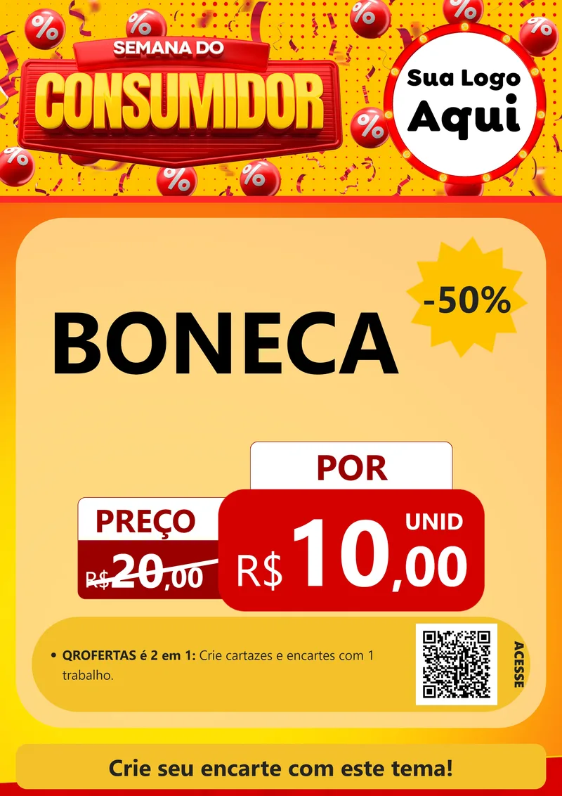 Modelo de Cartaz para Cartaz A4 Vertical com o tema Semana do Consumidor para Brinquedos