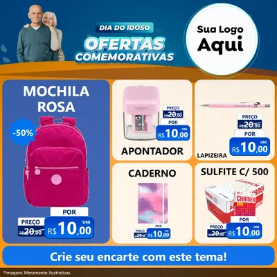 Modelo de Rede Social para Feed Facebook com o tema Dia do Idoso
