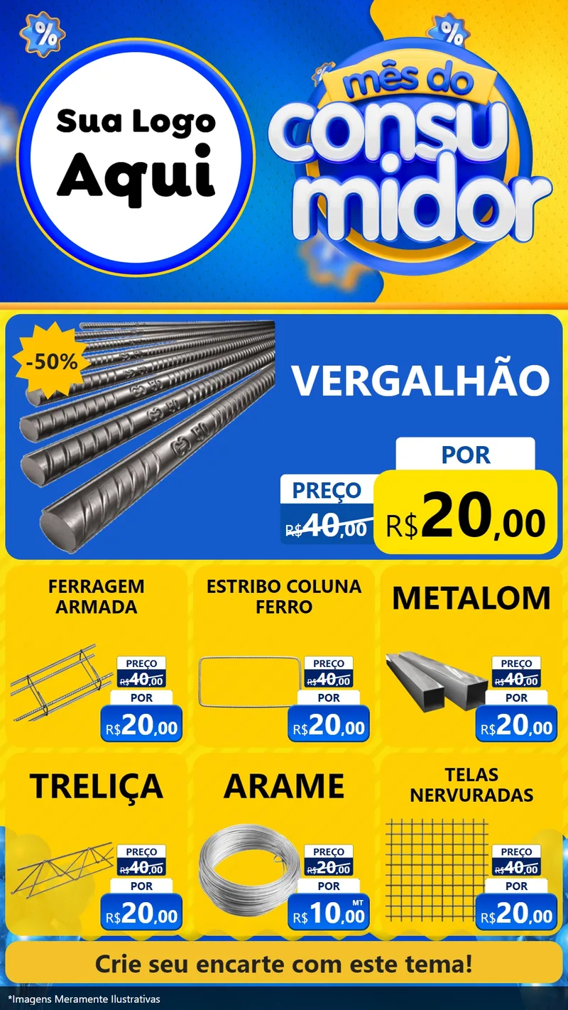Modelo de Rede Social para Stories com o tema Mês do Consumidor para Ferragens