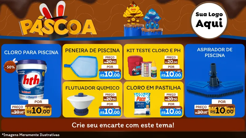 Modelo de TV para TV Horizontal com o tema Páscoa para Produtos para Piscina