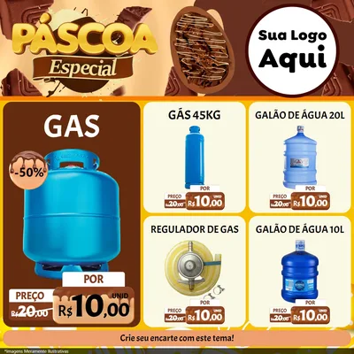 Modelo de Rede Social para Feed Facebook com o tema Páscoa Especial para Água e gás