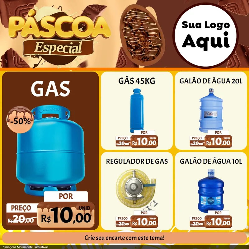 Modelo de Rede Social para Feed Facebook com o tema Páscoa Especial para Água e gás