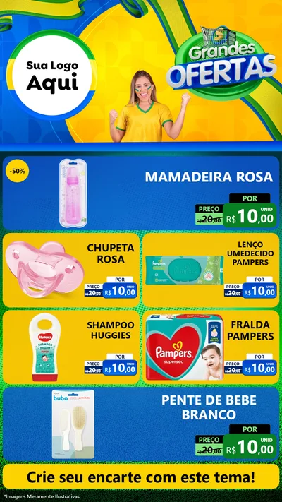 Modelo de TV para TV Vertical com o tema Grandes Ofertas para Bebês