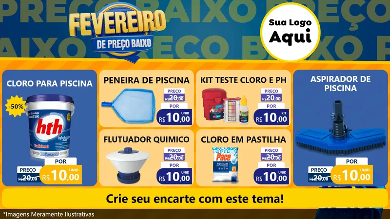 Modelo de TV para TV Horizontal com o tema Fevereiro de Preço Baixo para Produtos para Piscina