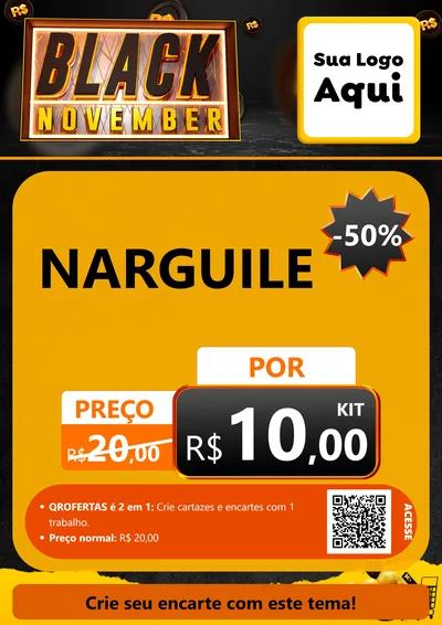 Modelo de Cartaz para Cartaz A4 Vertical com o tema Black November para Tabacaria