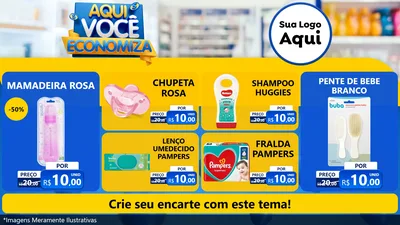 Modelo de TV para TV Horizontal com o tema Aqui Você Economiza para Bebês