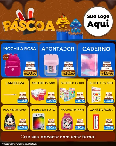 Modelo de Rede Social para Feed Instagram com o tema Páscoa para Papelaria