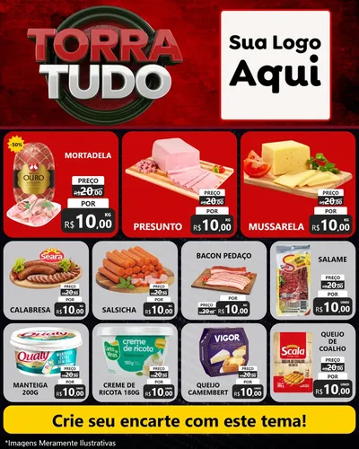 Modelo de Rede Social para Feed Instagram com o tema Torra Tudo para Frios e Laticínios