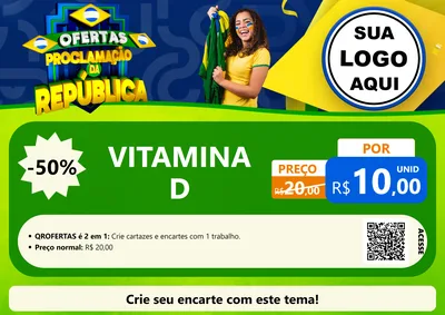 Modelo de Cartaz para Cartaz A4 Horizontal com o tema Ofertas Proclamação da República para Farmácia