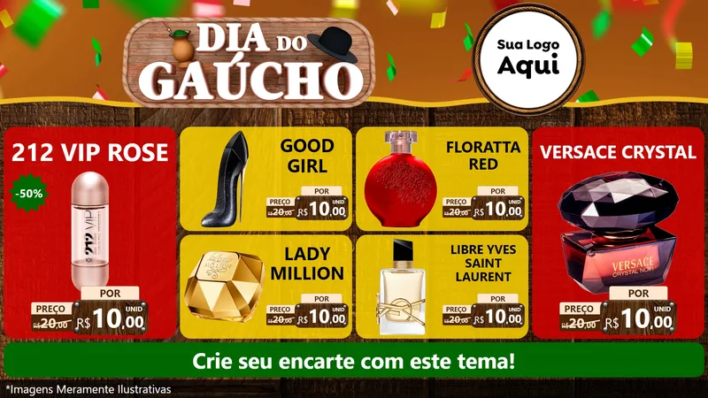 Modelo de TV para TV Horizontal com o tema Dia do Gaúcho para Perfumes