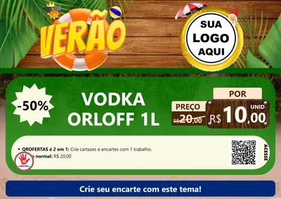 Modelo de Cartaz para Cartaz A4 Horizontal com o tema Verão para Distribuidora de bebidas
