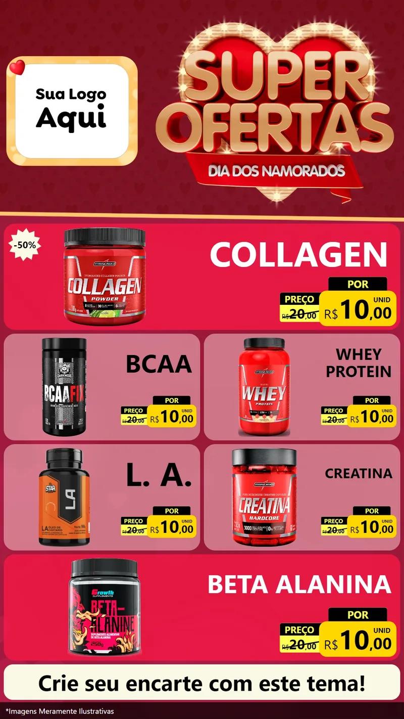 Modelo de TV para TV Vertical com o tema Dia dos Namorados para Suplementos alimentares