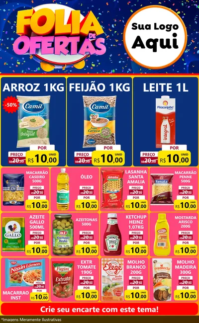Modelo de Encarte para Encarte Grande com o tema Folia de Ofertas para Supermercado