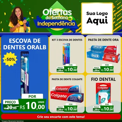 Modelo de Rede Social para Feed Facebook com o tema Ofertas da Semana da Independência para Higiene Pessoal