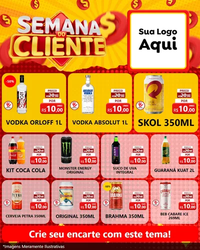 Modelo de Rede Social para Feed Instagram com o tema Semana do Cliente para Distribuidora de bebidas