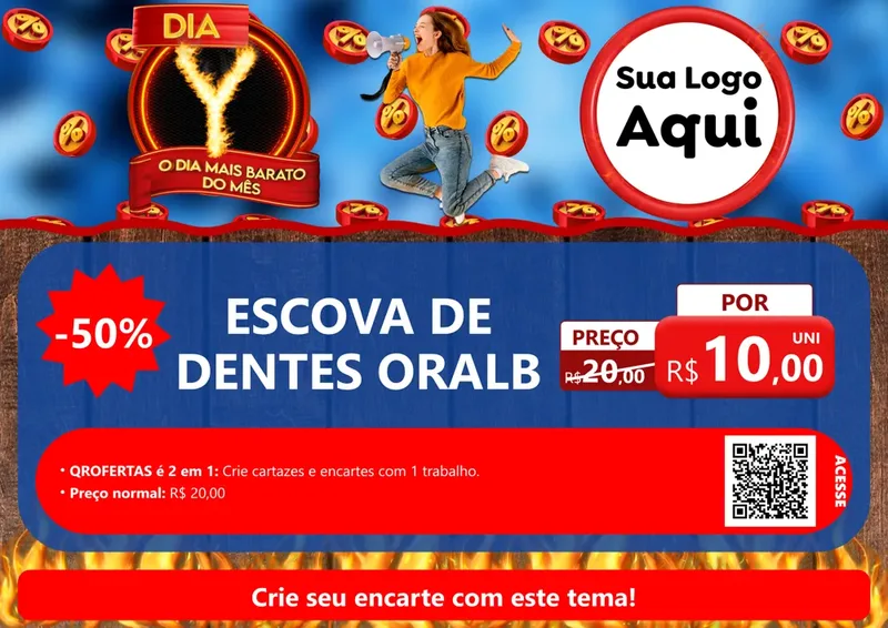 Modelo de Cartaz para Cartaz A4 Horizontal com o tema Dia Y - O Dia Mais Barato Do Mês para Higiene Pessoal