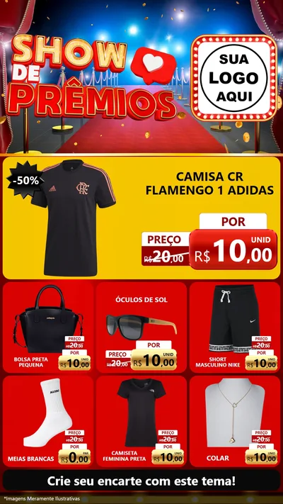Modelo de Rede Social para Stories com o tema Show de Prêmios para Roupas e acessórios