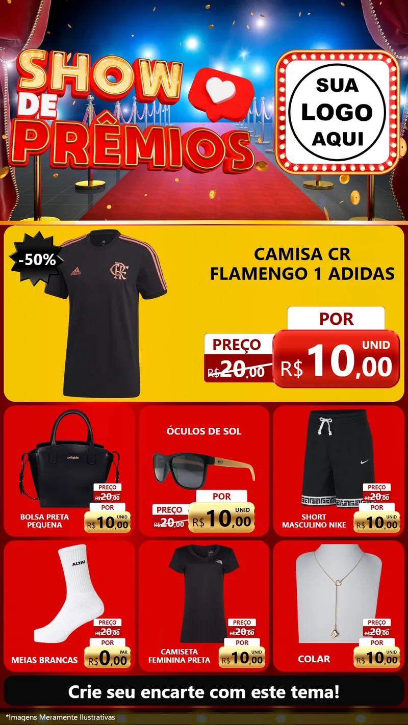 Modelo de Rede Social para Stories com o tema Show de Prêmios para Roupas e acessórios