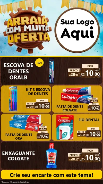 Modelo de TV para TV Vertical com o tema Ofertas de São João - Junina para Higiene Pessoal
