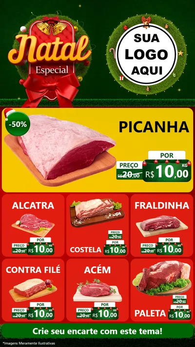 Modelo de Rede Social para Stories com o tema Natal Especial para Açougue