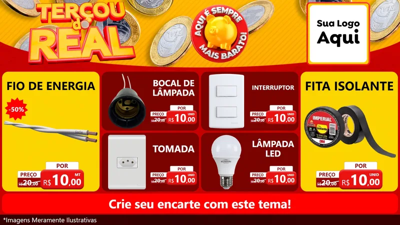 Modelo de TV para TV Horizontal com o tema Terçou do Real para Materiais Elétricos