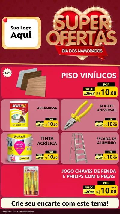 Modelo de TV para TV Vertical com o tema Dia dos Namorados para Material para Construção
