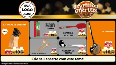 Modelo de TV para TV Horizontal com o tema Réveillon de Ofertas para Utilidades Domésticas