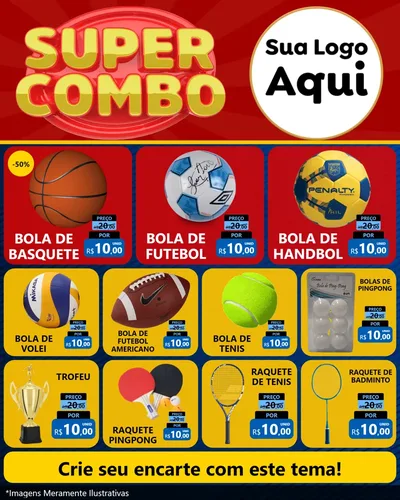 Modelo de Rede Social para Feed Instagram com o tema Super Combo para Artigos Esportivos