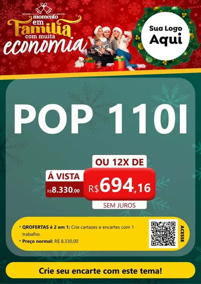 Modelo de Cartaz para Cartaz A4 Vertical com o tema Momento em Família (Natal) para Concessionaria de Motos
