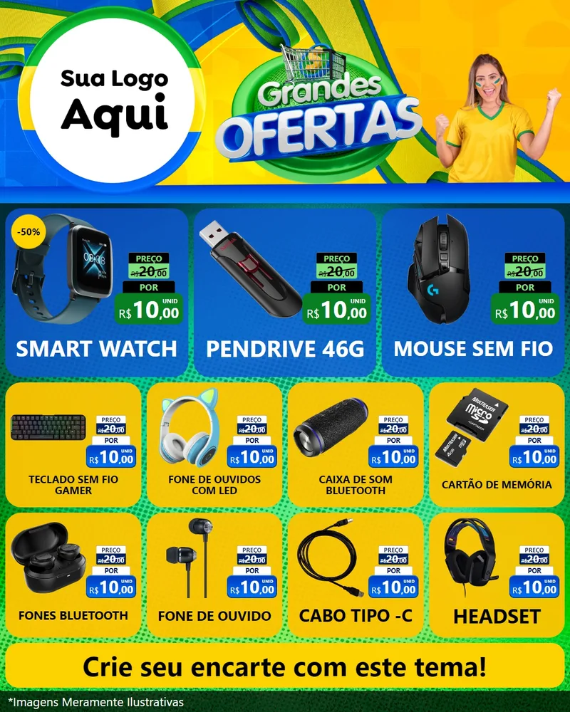 Modelo de Rede Social para Feed Instagram com o tema Grandes Ofertas para Informática