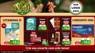 Modelo de TV para TV Horizontal com o tema Natal Especial para Farmácia