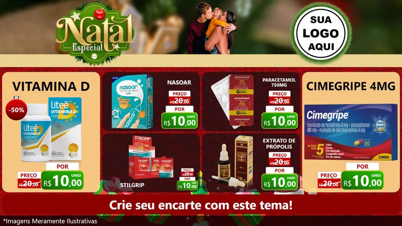 Modelo de TV para TV Horizontal com o tema Natal Especial para Farmácia