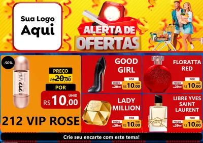 Modelo de Encarte para Encarte A4 Horizontal com o tema Alerta de Ofertas para Perfumes