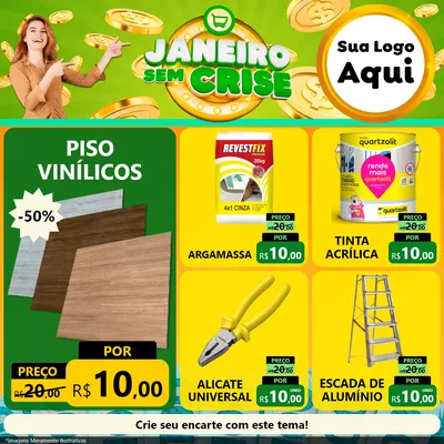 Modelo de Rede Social para Feed Facebook com o tema Janeiro Sem Crise para Material para Construção