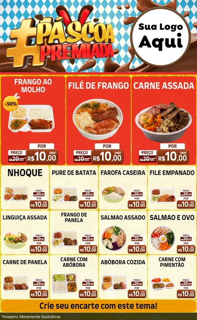 Modelo de Encarte para Encarte Grande com o tema Páscoa Premiada para Restaurante