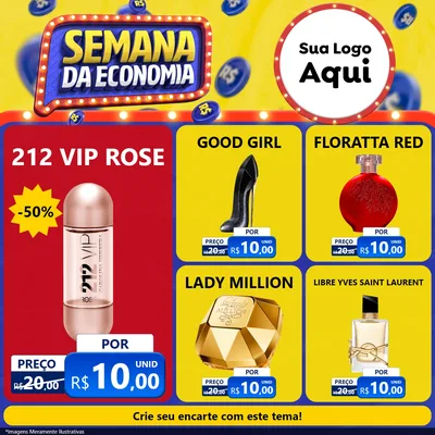 Modelo de Rede Social para Feed Facebook com o tema Semana da Economia para Perfumes