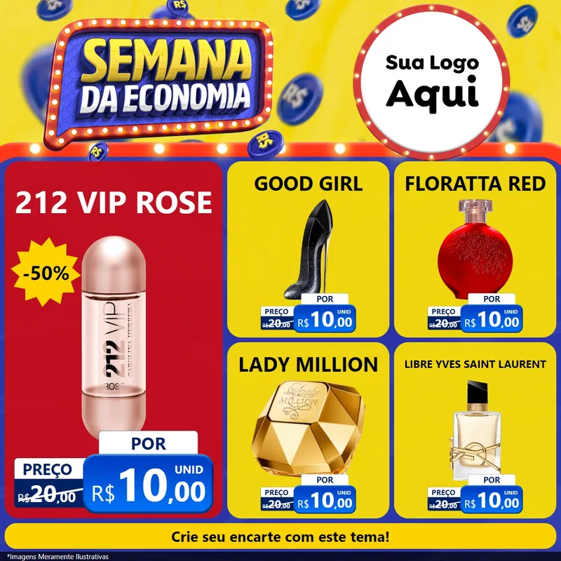 Modelo de Rede Social para Feed Facebook com o tema Semana da Economia para Perfumes