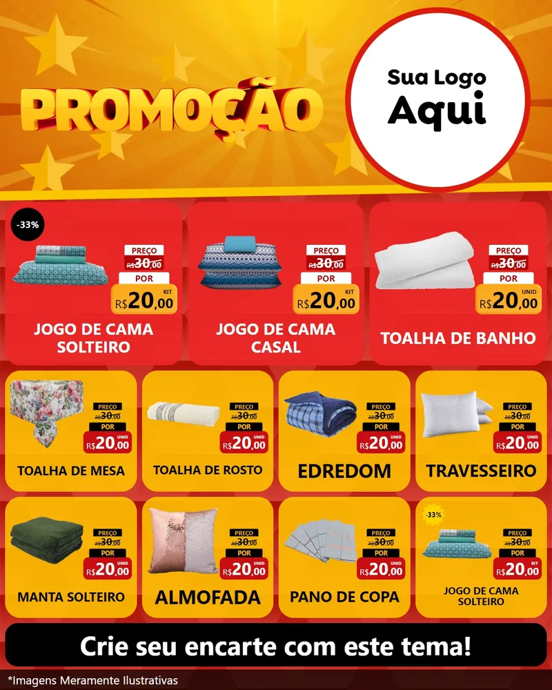 Modelo de Rede Social para Feed Instagram com o tema Promoção para Cama, Mesa e Banho